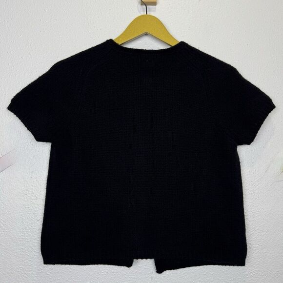 NWOT Tonet Wool Bolero Ballet Cropped Cardigan 44 Black Minimalist Preppy Y2K - Picture 3 of 6